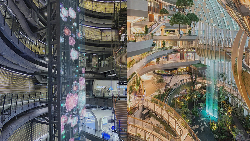 TD's Transparent LED Screen Display Solution for Commercial Atriums