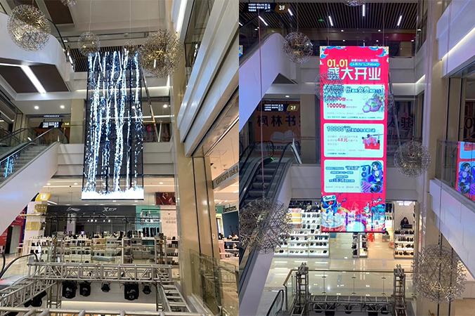 Quick Installation of Fixed Transparent LED Display in Shopping Mall: Completed in Just Two Hours